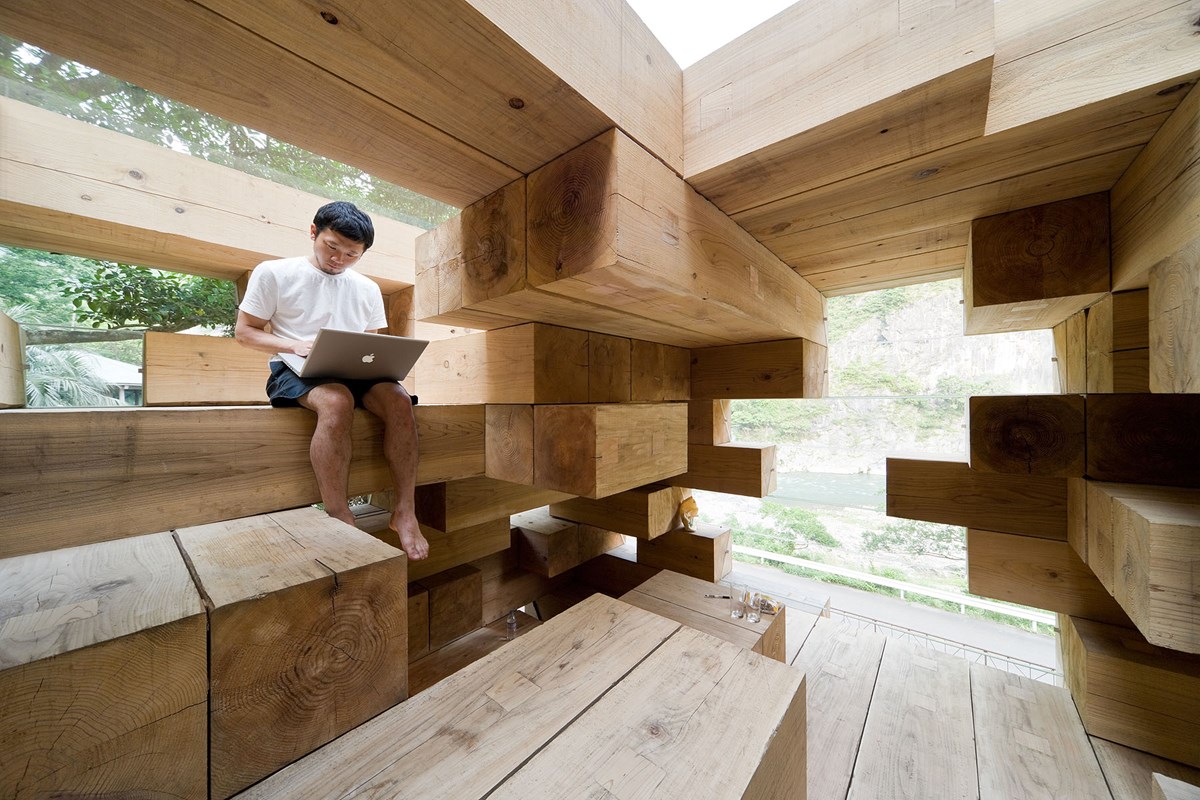 Wooden House, Kumamura, Japan, designed by Sou Fujimoto, 2014. Photo by Iwan Baan.