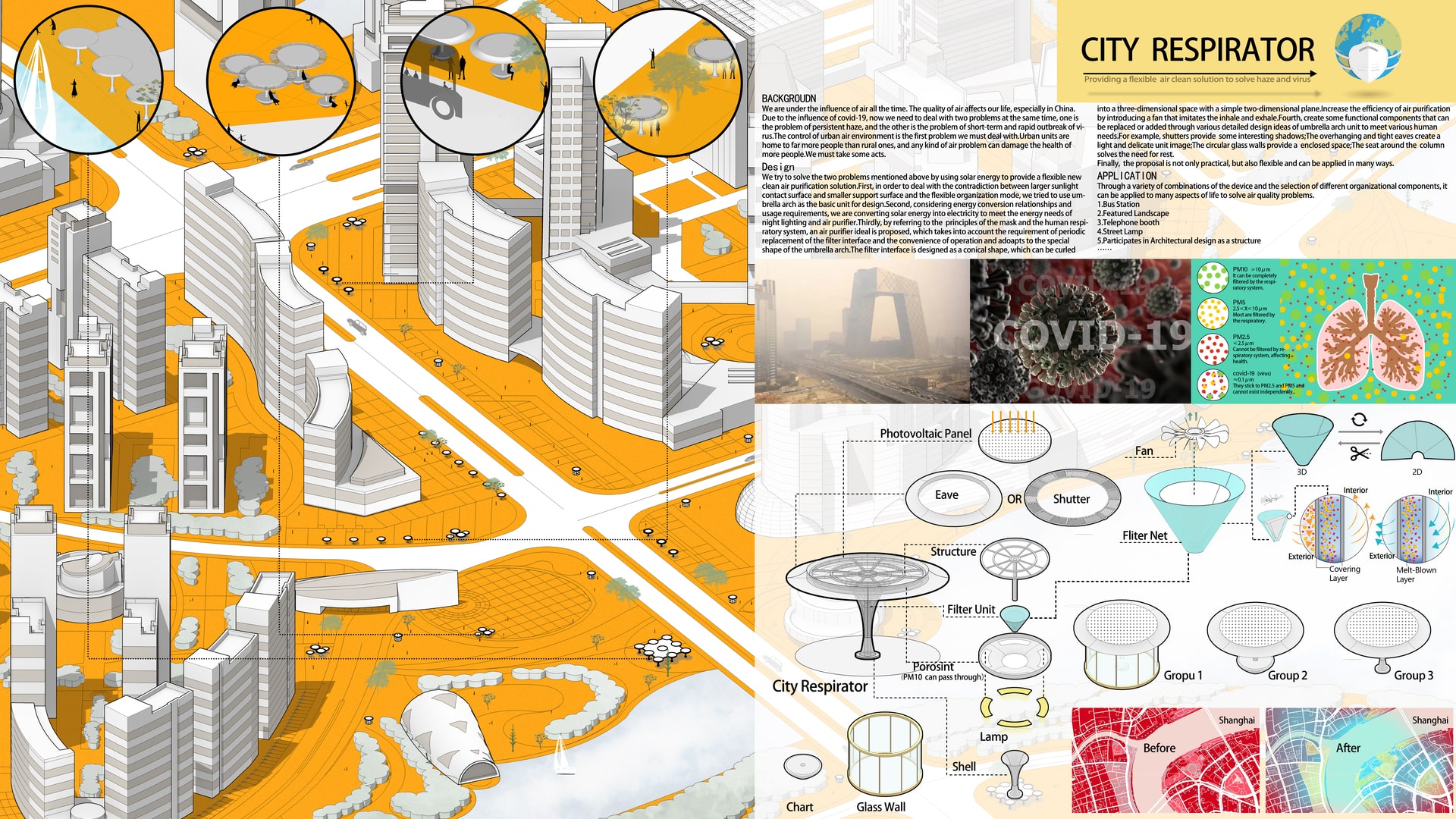 CITY  RESPIRATOR  ——  Providing a flexible  air clean solution to solve haze and virus