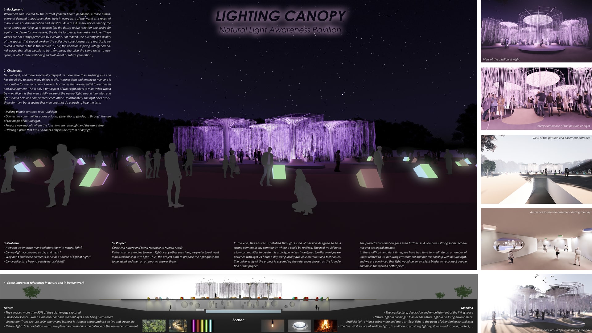 Lighting canopy: Natural light awareness pavilion